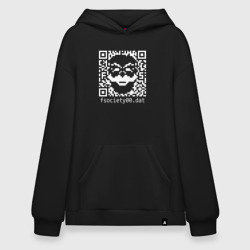 Худи SuperOversize хлопок Mr robot pixel QR code