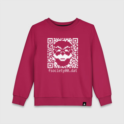 Детский свитшот хлопок Mr robot pixel QR code