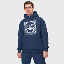 Мужской костюм oversize хлопок Mr robot pixel QR code - фото 2