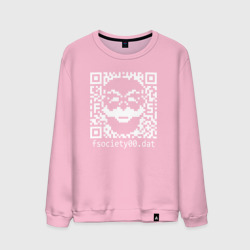 Мужской свитшот хлопок Mr robot pixel QR code