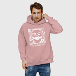 Мужское худи Oversize хлопок Mr robot pixel QR code - фото 2