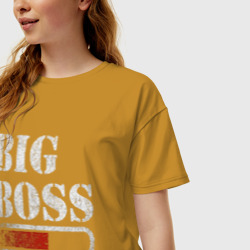 Женская футболка хлопок Oversize Big Boss - фото 2