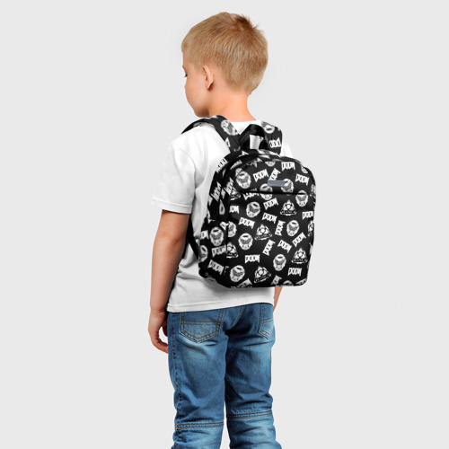 Детский рюкзак 3D с принтом Doom Eternal, фото на моделе #1