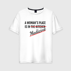 Женщина в медицине – Женская футболка хлопок Oversize с принтом купить со скидкой в -16%