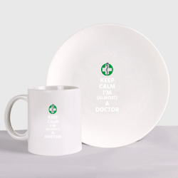 Набор: тарелка + кружка Keep kalm I’m a Doctor