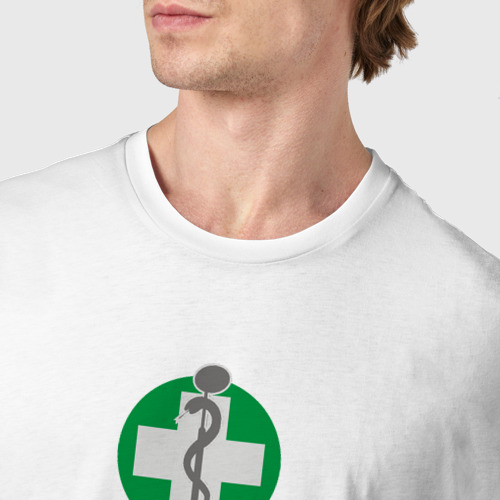 Мужская футболка хлопок Keep kalm I’m a Doctor, цвет белый - фото 6