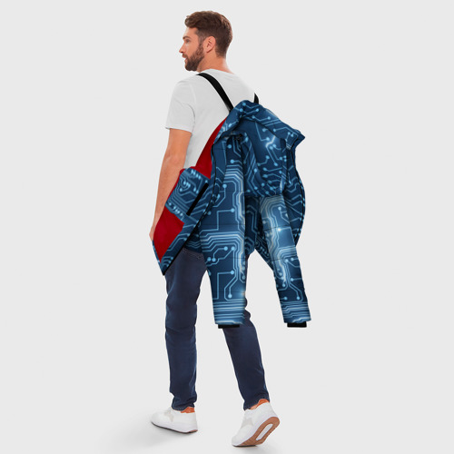 Мужская зимняя куртка 3D Системная плата, цвет красный - фото 5
