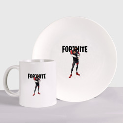 Набор: тарелка + кружка Fortnite персонаж Ikonik