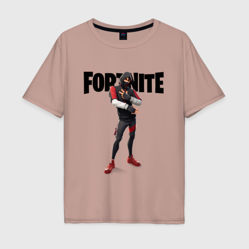 Мужская футболка хлопок Oversize Fortnite персонаж Ikonik, цвет пыльно-розовый