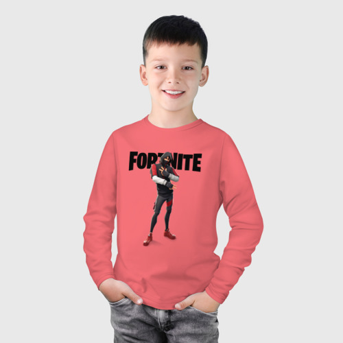 Детский лонгслив хлопок Fortnite персонаж Ikonik, цвет коралловый - фото 3