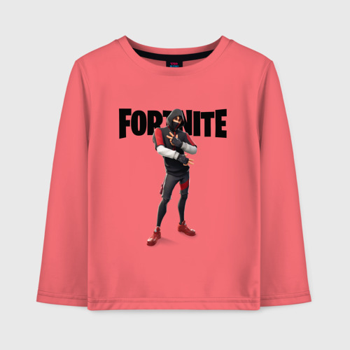 Детский лонгслив хлопок Fortnite персонаж Ikonik, цвет коралловый