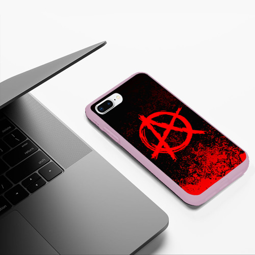 Чехол для iPhone 7Plus/8 Plus матовый Анархия anarchy, цвет розовый - фото 5