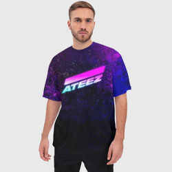 Мужская футболка oversize 3D Ateez neon - фото 2