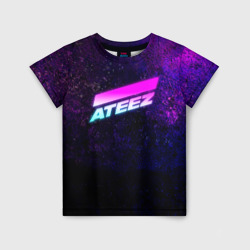 Детская футболка 3D Ateez neon