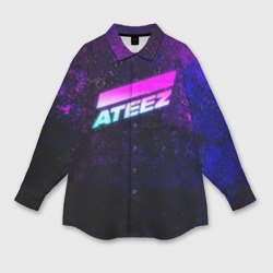 Мужская рубашка oversize 3D Ateez neon