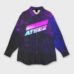 Женская рубашка oversize 3D Ateez neon