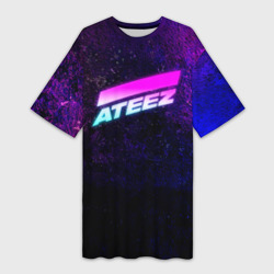 Платье-футболка 3D Ateez neon