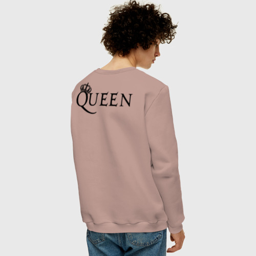 Мужской свитшот хлопок Queen двусторонняя, цвет пыльно-розовый - фото 4