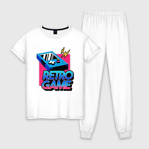 Женская пижама хлопок с принтом Retro game, вид спереди #2