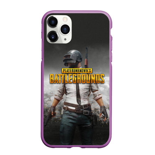 Чехол для iPhone 11 Pro Max матовый PUBG ПУБГ, цвет фиолетовый