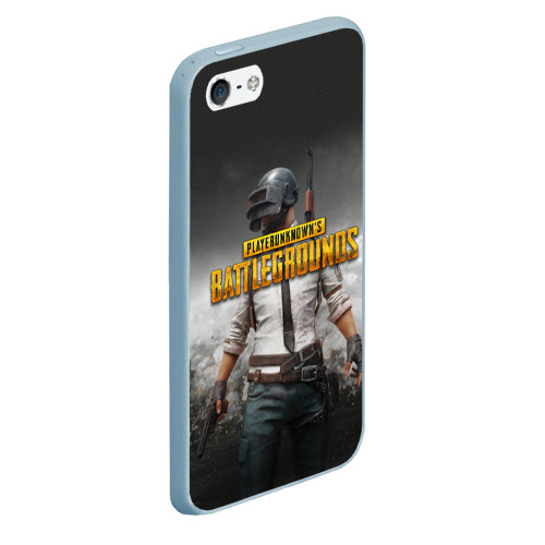 Чехол для iPhone 5/5S матовый PUBG ПУБГ, цвет голубой - фото 3