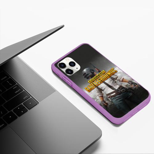 Чехол для iPhone 11 Pro Max матовый PUBG ПУБГ, цвет фиолетовый - фото 5