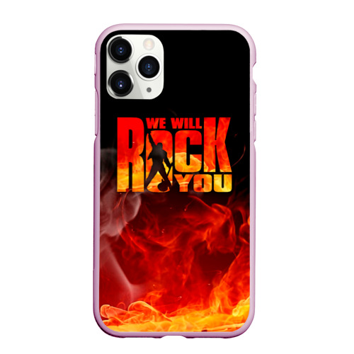 Чехол для iPhone 11 Pro Max матовый Queen - We Will Rock You, цвет розовый