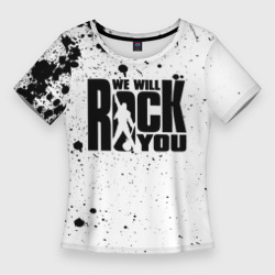 Женская футболка 3D Slim Queen - We Will Rock You