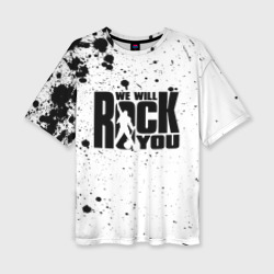 Женская футболка oversize 3D Queen - We Will Rock You