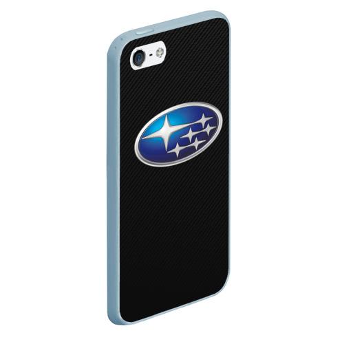 Чехол для iPhone 5/5S матовый Subaru Субару, цвет голубой - фото 3