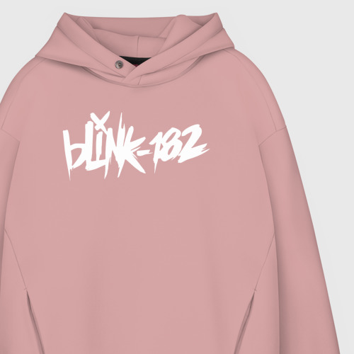 Мужское худи Oversize хлопок Blink 182, цвет пыльно-розовый - фото 4