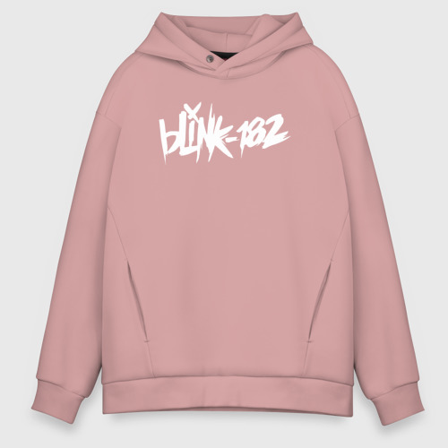 Мужское худи Oversize хлопок Blink 182, цвет пыльно-розовый