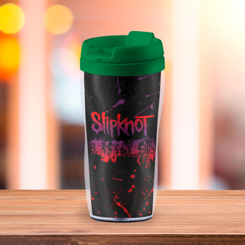 Термокружка-непроливайка Slipknot, цвет зеленый - фото 3