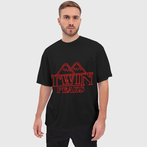 Мужская футболка oversize 3D Twin Peaks, цвет 3D печать - фото 3