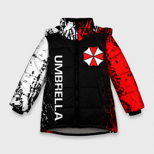 Зимняя куртка для девочек 3D Resident evil Umbrella Резидент Евил, цвет светло-серый