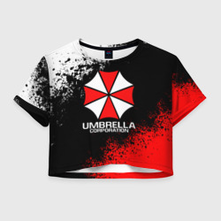 Женская футболка Crop-top 3D Resident evil Umbrella Резидент Евил