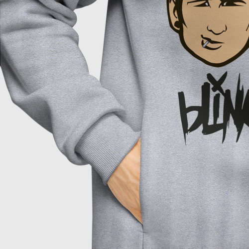 Мужское худи Oversize хлопок Blink-182 Tom DeLonge, цвет меланж - фото 8