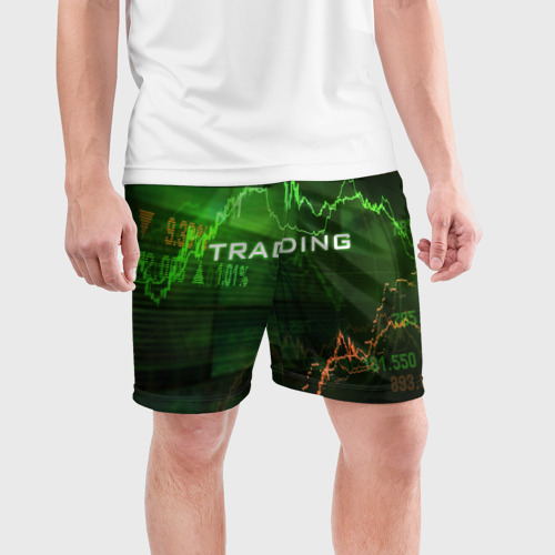 Мужские шорты спортивные Трейдинг 03, цвет 3D печать - фото 3