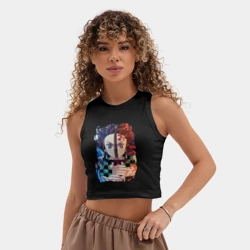 Женская укороченная майка-топ хлопок Tanjiro Kamado - фото 2