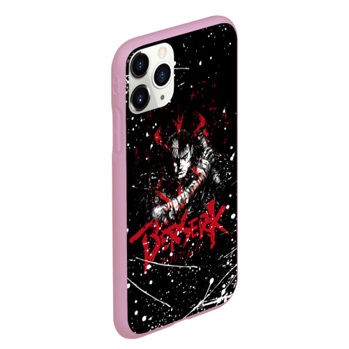 Чехол для iPhone 11 Pro Max матовый Guts Berserk blood black, цвет розовый - фото 3