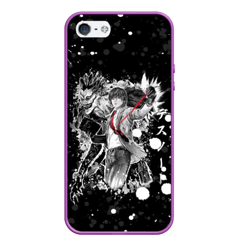 Чехол для iPhone 5/5S матовый Japanese manga Death Note, цвет фиолетовый