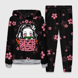 Женский костюм с толстовкой 3D Надзуко Камадо в цветах