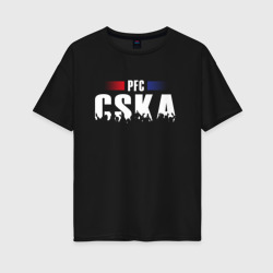 Женская футболка хлопок Oversize PFC CSKA