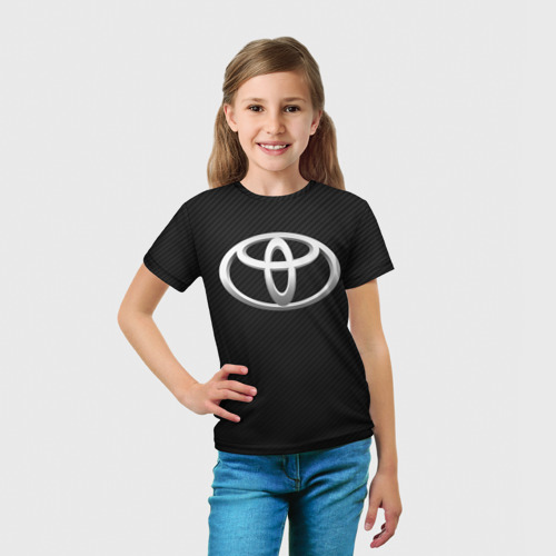 Детская футболка 3D Toyota carbone, цвет 3D печать - фото 5