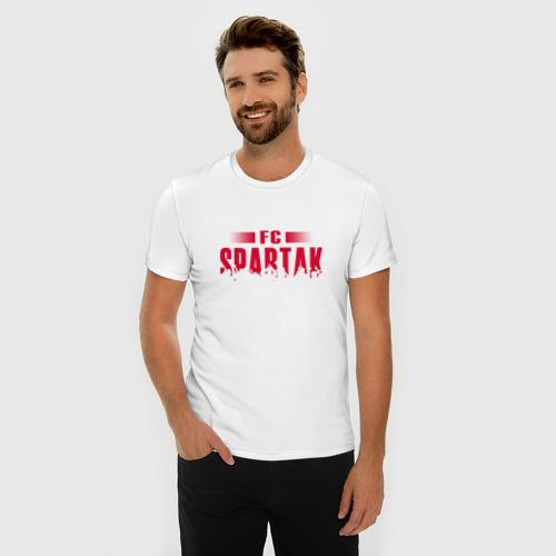 Мужская футболка хлопок Slim FC Spartak, цвет белый - фото 3