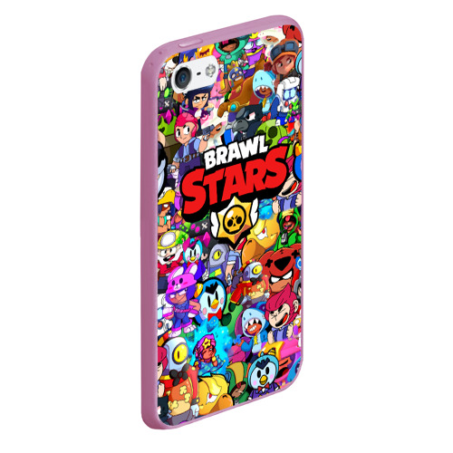 Чехол для iPhone 5/5S матовый Brawl Stars, цвет розовый - фото 3