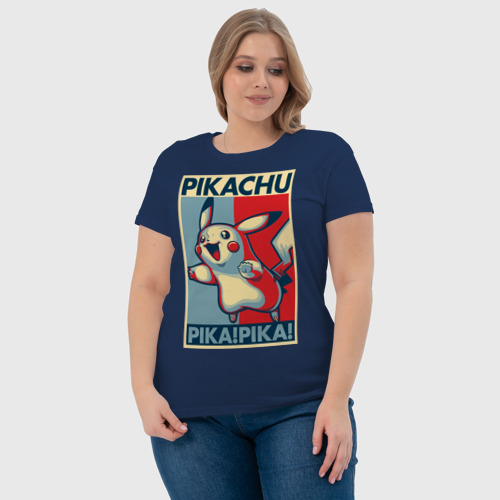 Женская футболка хлопок с принтом Пикачу, фото #4