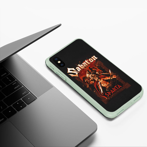 Чехол для iPhone XS Max матовый Sabaton - Sparta, цвет салатовый - фото 5