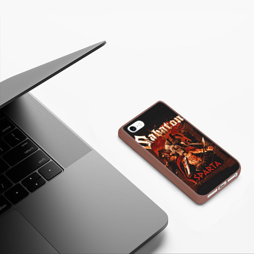 Чехол для iPhone 5/5S матовый Sabaton - Sparta, цвет коричневый - фото 5