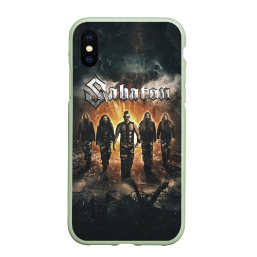 Чехол для iPhone XS Max матовый Sabaton Band, цвет салатовый